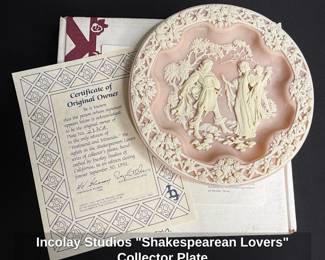 Incolay Studios Shakespearean Lovers Collector Plate