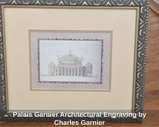 Palais Garnier Architectural Engraving by Charles Garnier