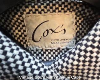 Vintage Coxs Fifth Avenue Cape