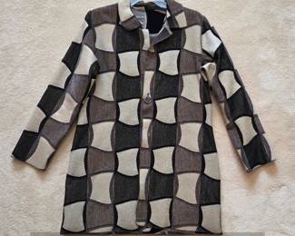 Vintage Geometric Pattern Coat by Maliparmi