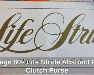Vintage s Life Stride Abstract Print Clutch Purse