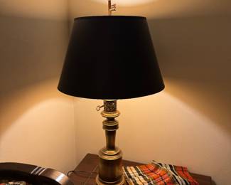 Pair of Chapman Brass Bouillotte Style Table Lamps
