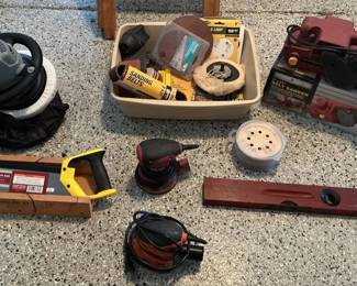 Assorted Sanding Tools and Supplies