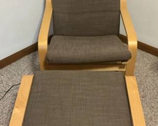 IKEA POANG Armchair and Footstool