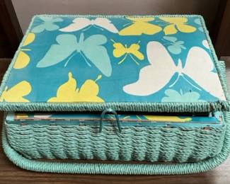 Sewing Basket with Assortment of Sewing Supplies