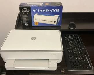 HP Envy Printer, Crofton Laminator, Logitech Keyboard and Mouse