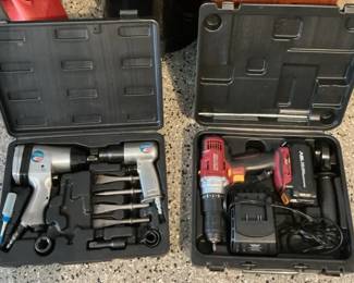 18v Drill And 2pc Impact wrench And Air Hammer Kit