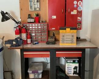 Large Assortment of Tools, Chests, Cabinets Organizers