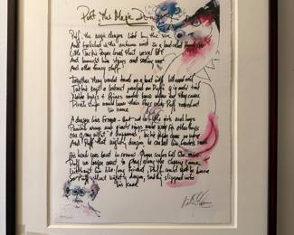 Puff the Magic Dragon Lyrics signed 