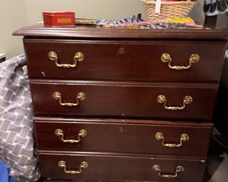 Henkel Harris Bachelor’s Chest- Virginia Gallery collection- classic Chippendale-style piece, solid mahogany, traditional brass swing handles