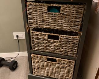  Safavieh Halle 3-Basket Storage Side Table.