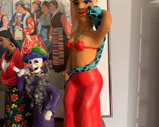 Irene ceramic statue , ceramic day of the dead statue