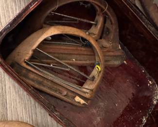 antique textile tools — specifically silk or thread winders / skein winders / reeling frames