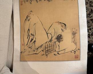 Possibly Early 20th century reprint of Bada Shanren Qingxiang Old Man, painted in a spontaneous style, painting (need verification)