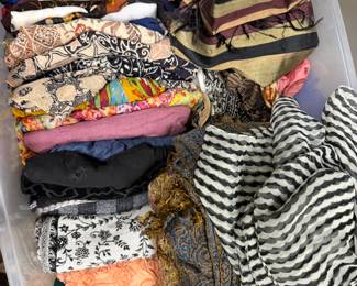 Assorted scarf collection, silk, cashmere, cotton 