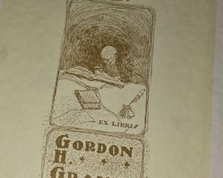 The collection of Antique books were from the personal collection of Gordon H. Grant Artist/Illustrator.  Many of the books have this label on the inside cover or first page