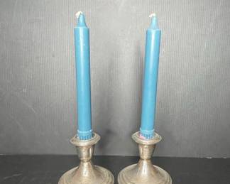 Gorham Sterling Silver Weighted Candlesticks vtg