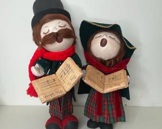 Vintage paper mache Christmas caroler figurines