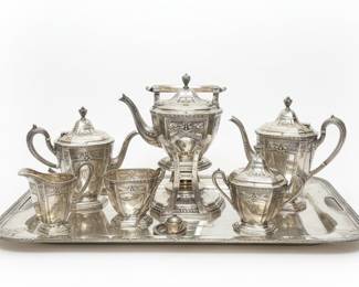 Victorian Sterling Silver Tea Set with Tray Vintage