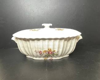 Copeland Spode "Wicker Lane" Oval Covered Vegetable Dish