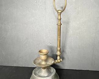 Victorian Brass Adjustable Chamber Candlestick