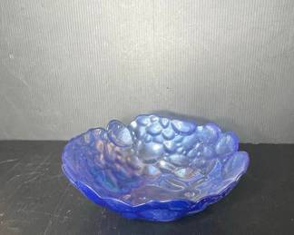 Iridescent Blue Glass "Ostrica" Bowl by Vietri