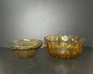 Vintage Amber Glass Bowls 