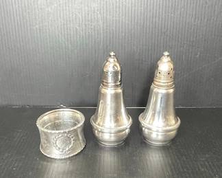 Sterling Weighted Napkin Ring and Salt and Pepper Shakers Set