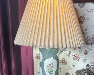 Vintage Chinese Porcelain Famille Rose Lamp with Floral Motif