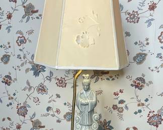 Vintage Blanc De Chine Porcelain Guanyin Lamp