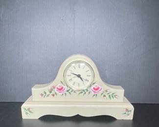 Vintage Roses Mantle Clock
