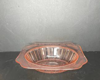 Pink Depression Glass Adam Pattern Oval Relish Dish Vtg