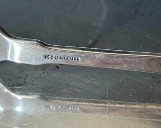 Sterling Silver Sugar Bowl and Tongs by R. Wallace & Sons