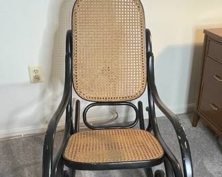 Bentwood Rocking Chair with Cane Seat and Back