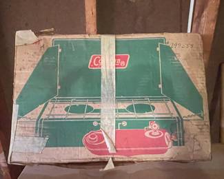 Vintage Coleman Two-Burner Green Camp Stove