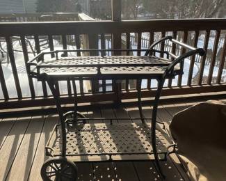 Vintage Meadowcraft Wrought Iron Bar Cart