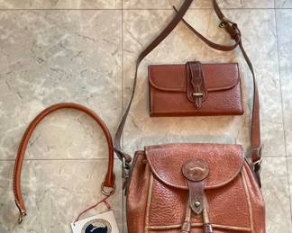 Vintage Dooney & Bourke All-Weather Leather Equestrian Shoulder Bag with Wallet