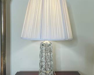 Vintage Crystal Table Lamp with Pleated Shade