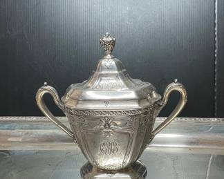 Sterling Silver Sugar Bowl with Lid - Reed & Barton Heritage