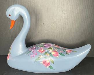 Vtg Hand-Painted Ceramic Swan Figurine