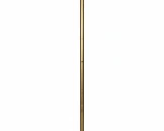 Vintage Brass Torchiere Floor Lamp with Frosted Glass Shade