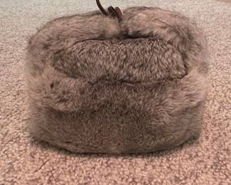 Mad Bomber Natural Rabbit Fur Hat Vtg