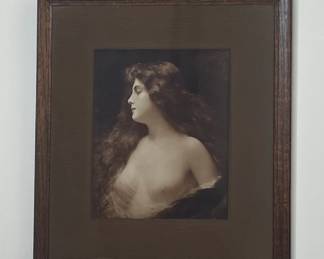 Antique Sepia Photograph of a Woman, possibly by Braun Clement