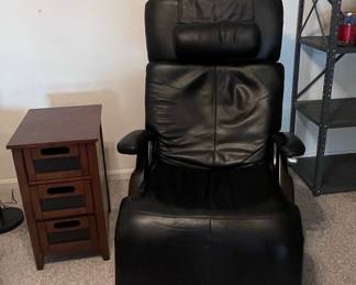 Black Leather Zero Gravity Recliner Chair