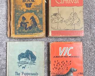 Collection of Four Vintage Children's Books: The Poetry Book, The Thurber Carnival, The Peppernuts, and Vic, A Dog of the Prairies
