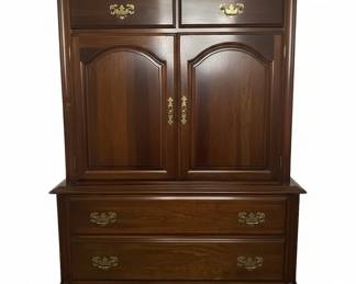 Vintage Cherry Wood Armoire or Dresser Combination