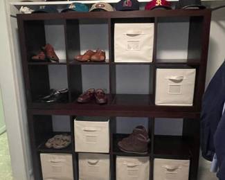 Dark Wood Cube Storage Organizer