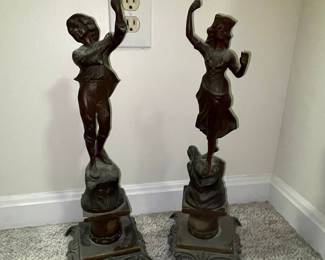 Pair of Bronze Dancing Figures