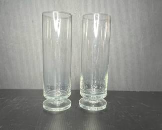 Vtg Tall Footed Glass Tumblers - Peill & Putzer Design