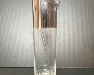 Vintage Dorothy Thorpe Style Silver Fade Cocktail Pitcher with Stirrer